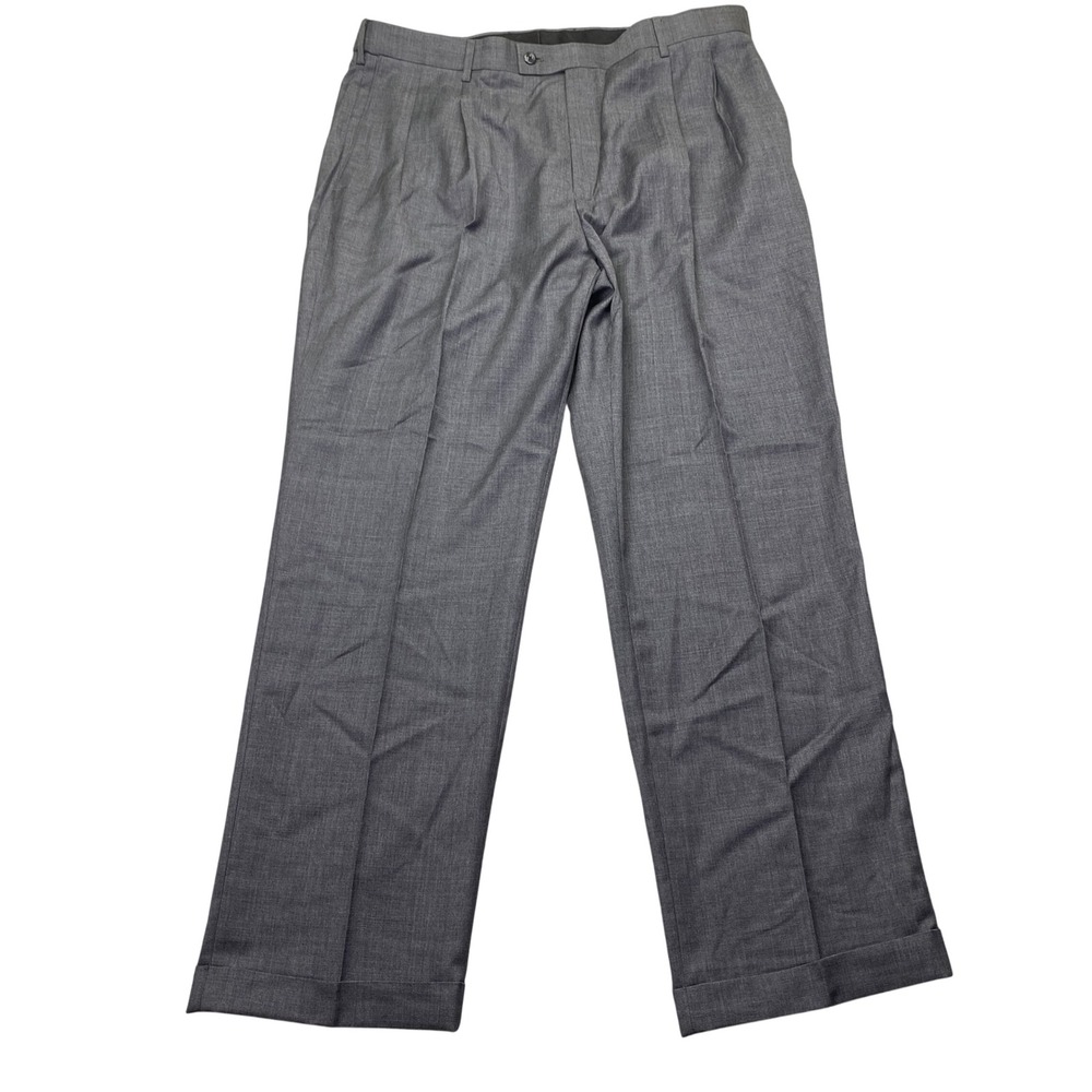 Croft & Barrow Mens Gray Pleated Performance Wool Blend‎ Dress Pants Sz 40 NEW